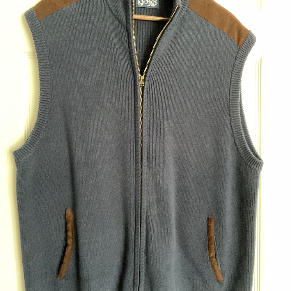 Chaps zipper sweater vest